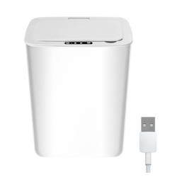 14L Touch Free Trash Can With Lid 14 l SH-168U White